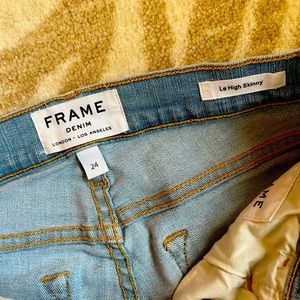 Frame “le high skinny” denim jeans